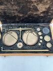 Vintage Jewelers Pocket Brass Hanging Scale   Balance Weights With Box