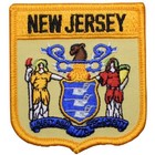New Jersey Patch - Embroidered Flag Shield Badge 2 75   iron On 