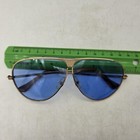 Vintage Aviator Gold Frame Sunglasses Blue Lenses  1980s Nos  Some Discoloration