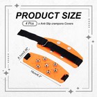 4 Pcs Crampons Traction Cleats  7 Steel Anti-slip Spikes Snow Grips  Orange