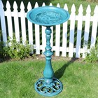 26 6   h  12 3  W Cast Iron Pedestal Bird Bath   metal Birdbaths Bird Feeder Seed    