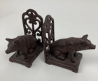 Pair Of Cast Iron Pigs Bookends