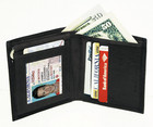 Black Genuine Leather Men s Money Clip Credit Card Holder New