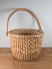 Vintage Nantucket Basket Swing Handle Woven Basket