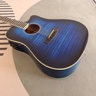 Fojill 41  Dreadnought Cut Acoustic Electric Guitar Flame Maple Blue Burst Eq