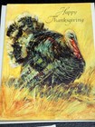 Vintage Thanksgiving Pilgrims   Turkeys Card Lot Usa Hallmark  Pleasant Thoughts