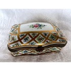Vintage Limoges Porcelain Trinket Box Floral Hand Painted French Country Cottage