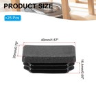 Rectangle Plastic Hole Plugs 3 4x1-9 16   25 Pack Tubing Insert End Cap  Black