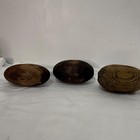 3 Vintage Wooden Marine Fish Net Float Buoy Oblong Wood Nautical Beach