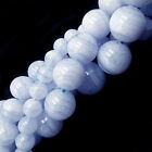 Aaa Natural Blue Lace Agate Smooth Round Beads 4mm 6mm 8mm 10mm 12mm 15 5  Strnd