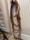 New Rolled Leather Polo Double Twisted Gag Bridle Raised Head nose Band  england