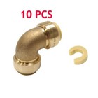 Efield 10 Pcs 1 2   Push Fit Elbow Brass Fittings With Clip  Lead Free