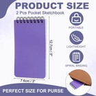 3x5 Inch Pocket Sketchbook  2 Pcs 80gsm Top Spiral Notebook  Purple