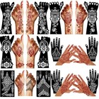 12 Sheets Large Henna Tattoo Stencils Kit reusable Self Adhesive Large  Black 