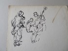 William Cumming  wa 1917-2010   195o s Sketch Of Musicians ----- From His Estate