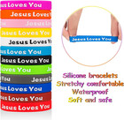 Jesus Loves You Rubber Bracelets Colorful Silicone Christian Jesus Wristbands Fo