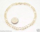 6mm Solid Royal Figaro Link Ankle Bracelet Anklet Real 10k Yellow Gold 