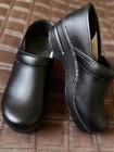 Dansko Clogs Womens Size 38  us 7 5-8  Black Leather Slip On Comfort Shoes