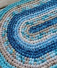 Handmade Rag Rug Oval Sand And Sea Ree-vick Made 31  By 19 
