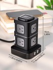 Power Strip Tower Surge Protector 10ft Extension Cord With 8 Ac Outlets 4 Usb Po