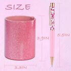Enenset 8 Pcs Ballpoint Pens Pink Crystal With Pen Holder Organizer Black Ink