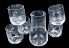Vintage Mcm Hoya Bar Set Cool Clear Glass Martini Pitcher   5 Glasses Japan Rare
