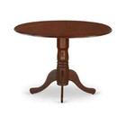 3-piece Mahogany Upholstered Dining Set With Dropleaf  Seats 4
