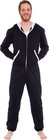 Ross Michaels Men s Hooded Jumpsuit - Zip Up One Piece Pajamas  black  Large 