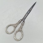 Antique Victorian Sterling Silver Handled Sewing Scissors     Birmingham 1899