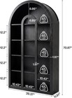 5-tier Black Arched Bookcase W  Open Shelves 71  Vintage Free-standing Bookshelf