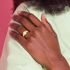 10k Solid Yellow Gold Oval Custom Engraved Signet Ring