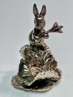 Reed   Barton 1824 Collection Silver Plate Figural Rabbit W carrot Napkin Ring