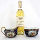 Antique German Richard Klemm Dresden Gold Courting Couple Creamer Sugar Set