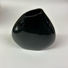 Tara Black Ceramic Vase Oblong Thin Classic Slanted Boho Decor