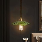 Vintage Green Glass Pendant Light Retro Hanging Ceiling Lamp For Kitchen Bedroom