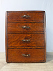 Antique Quartered Oak Counter Cabinet W Four Drawers Early 1900s Office Or Shop