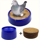 6pc Pigeon Nesting Bowls With Coconut Fiber Mats - Durable Plastic Bird Breeding