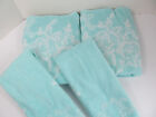 2 Bath 2 Hand Towels Light Blue Sculpted 2 Sided Priority Belgium Rare Lot Vtg M