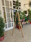 Brass Telescope On Adjustable Tripod- Nautical Marine Spyglass With Wooden Stand