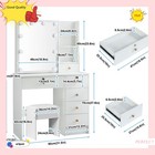 Large Vanity Makeup Dressing Table Stool Set W 6 Drawers   10 Led Lights Mirror