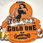 2008 Old Grand-dad Kentucky Whiskey Metal Pin-up Bar Sign Advertising Vintage Ad