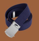 Military Heavy Grade Navy Blue Web Belt Silver Nickle Plated Buckle U s a Made