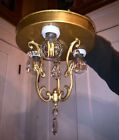 Antique Art Deco  Victorian  Art Nouveau   French Brass Ceiling Fixture Restored