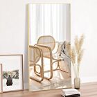 Full-length Mirror Floor Mirror Large Wall Bedroom Mirror Stand Alloy Thin Frame