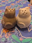 2 - Vintage Fat Cat With Fish Salt And Pepper Shakers