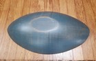 19  Vintage Oval Shape Primitive Style Wooden Bowl Worn Blue Paint