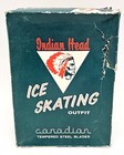 Indian Head Ice Figure Skates White Tempered Steel Blades Vintage Ladies Size 9