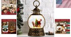Vintage Christmas Santa Snow Globe With 8 Songs   Timer - Perfect Holiday Gift