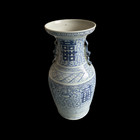 Large Chinese Blue white Porcelain Vase Decor    double Happiness    19th Century   