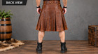 Men s Real Vintage Leather Pleated Kilt Front back Pockets Clubwear Utility Kilt